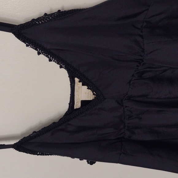 NEW Gold Hawk Black Silk Double Layer Silk Babydoll Camisole Tank Size Medium - Picture 6 of 16